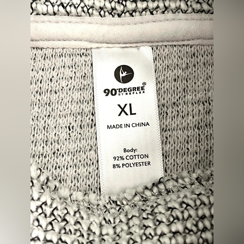 90 Degrees by Reflex Women’s Gray Cotton Blend Crop Cowl Neck Sweater XL - Picture 8 of 16